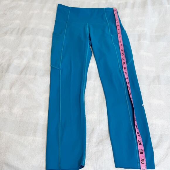 Lululemon Fast and Free High Rise Crop 23” in Hawaiian Blue Size 4 - Picture 7 of 11
